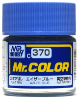 C370 Mr.Hobby Краска эмалевая матовая "Лазурный синий" / Azure Blue (Flat 75%), 10 мл.