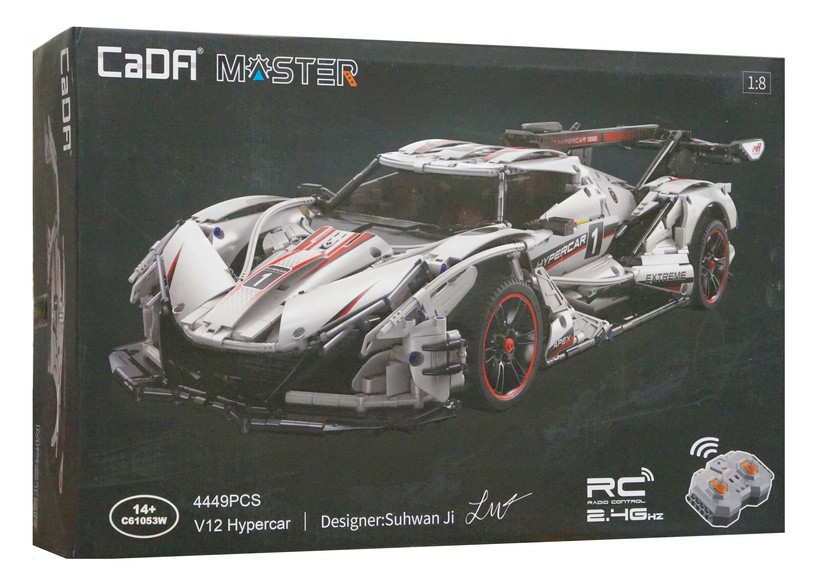 Конструктор CADA MASTER "Cпорткар V12 Hypercar", 4449 дет., М 1/8, на радиоуправлении
