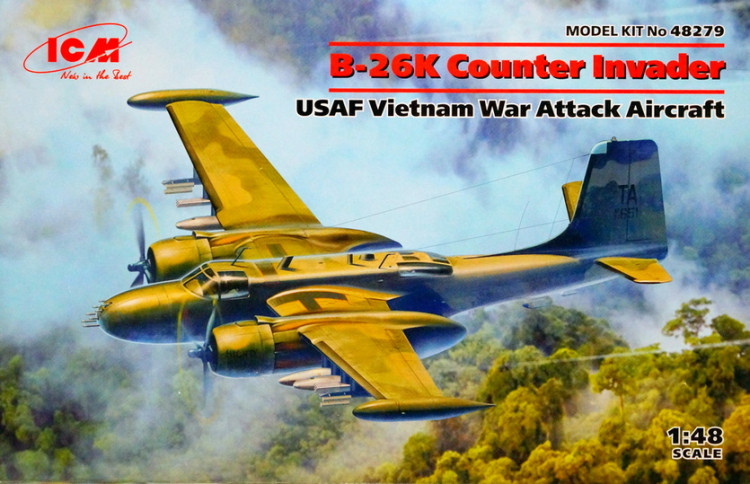 Сборная модель "Американский ударный самолет "B-26K Counter Invader" (Война во Вьетнаме)"   M 1/48
