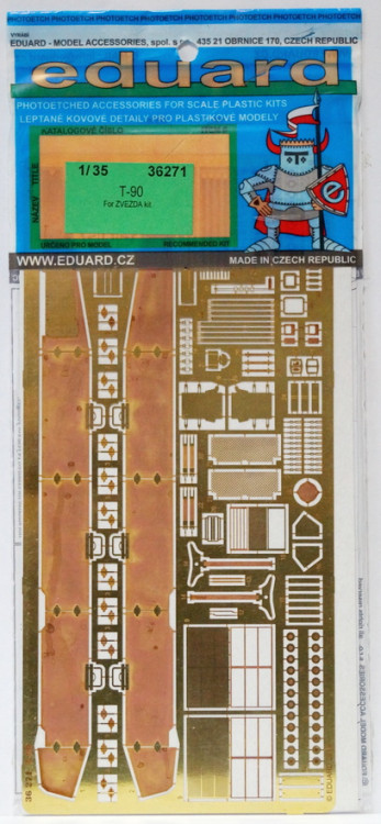 Набор фототравленных деталей для модели танка Т-90 (Звезда)  М 1/35