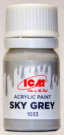 C1033 ICM Краска акриловая для творчества, цвет "Небесно-серый" (Sky Grey), 12 мл.