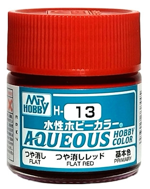 H 13 Mr.Hobby Краска акриловая матовая "Красный" / Flat Red, 10 мл.