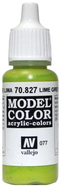 70827 Vallejo Краска акриловая "Зеленый лимон" / Lime Green, 17 мл.