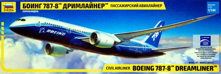 Сборная модель "Авиалайнер Боинг 787-8 "Dreamliner"   М 1/144