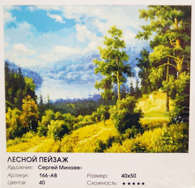 Раскраски по номерам "Лесной пейзаж", 40*50 см