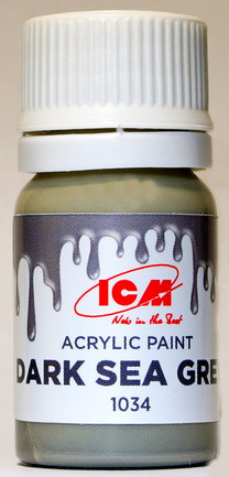 C1034 ICM Краска акриловая для творчества, цвет "Темный морской серый" (Dark Sea Grey), 12 мл.