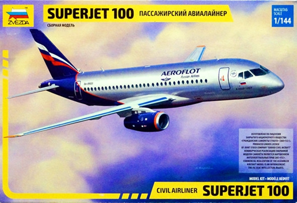Сборная модель "Авиалайнер Сухой SuperJet 100"   М 1/144