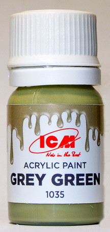 C1035 ICM Краска акриловая для творчества, цвет "Серо-зеленый" (Grey Green), 12 мл.