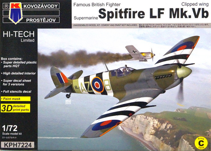 Сборная модель "Истребитель Spitfire LF Mk.Vb "Clipped wing"  М 1/72