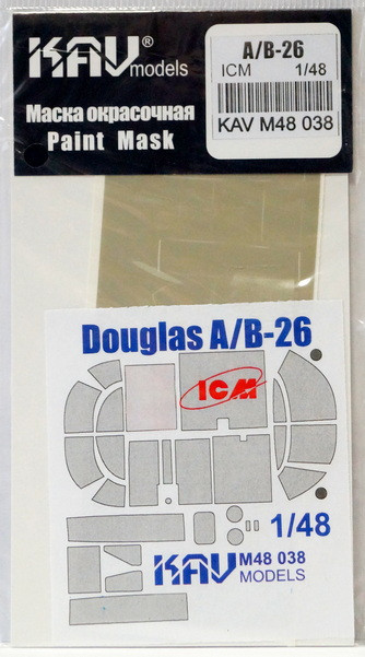Окрасочная маска на остекление модели A/B-26 (ICM)  М 1/48