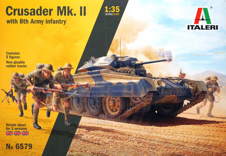 Сборная модель "Британский танк Crusader Mk.II с пехотой 8-й армии"  М 1/35