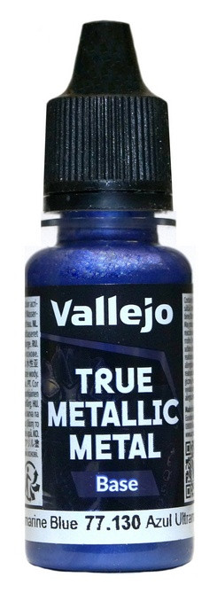 77130 Vallejo True Metallic Metal (Base) Краска-металлик акриловая "Ультрамариновый синий" / Ultramarine Blue, 18 мл.