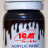 C1039 ICM Краска акриловая для творчества, цвет "Резина черная" (Rubber Black), 12 мл.