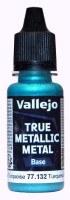 77132 Vallejo True Metallic Metal (Base) Краска-металлик акриловая "Бирюзовый" / Hydra Turquoise, 18 мл.