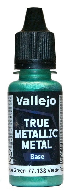 77133 Vallejo True Metallic Metal (Base) Краска-металлик акриловая "Жук зеленый" / Beetle Green, 18 мл.