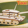 Конструктор из дерева "Танк ИС-2", (мини-модель).