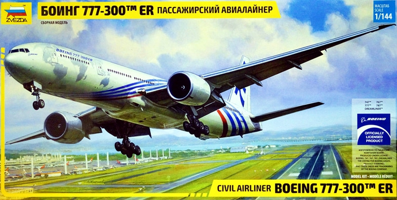 Сборная модель "Авиалайнер Боинг-777-300ER"  М 1/144