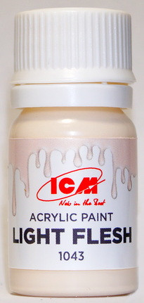 C1043 ICM Краска акриловая для творчества, цвет "Светло-телесный" (Light Flesh), 12 мл.