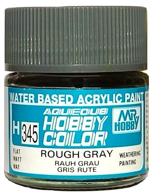 H345 Mr.Hobby Краска акриловая матовая "Серая грубая" / Rough Gray, 10 мл. H345 Mr.Hobby Краска акриловая матовая "Серая грубая" / Rough Gray, 10 мл.