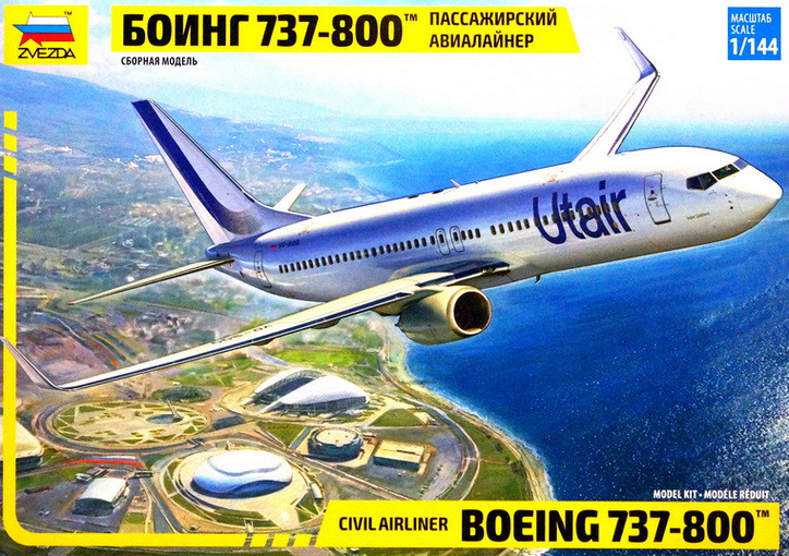 Сборная модель "Авиалайнер Боинг-737-800"     М 1/144