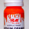 C1045 ICM Краска акриловая для творчества, цвет "Средний оранжевый" (Medium Orange), 12 мл.