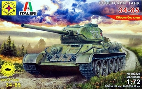 Сборная модель "Советский танк Тип-34-85"  М 1/72