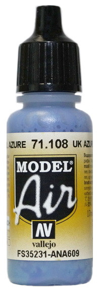71108 Vallejo Model Air Краска "Британский лазурный синий", FS35231, ANA609 / UK Azure Blue, 17 мл.