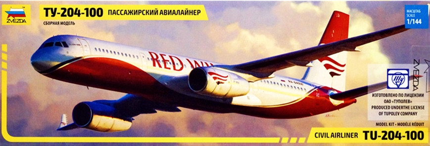 Сборная модель "Авиалайнер Ту-204-100"    М 1/144