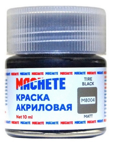 M8004 Machete Краска акриловая, матовая, цвет черно-серый / Tire Black, 10 мл.