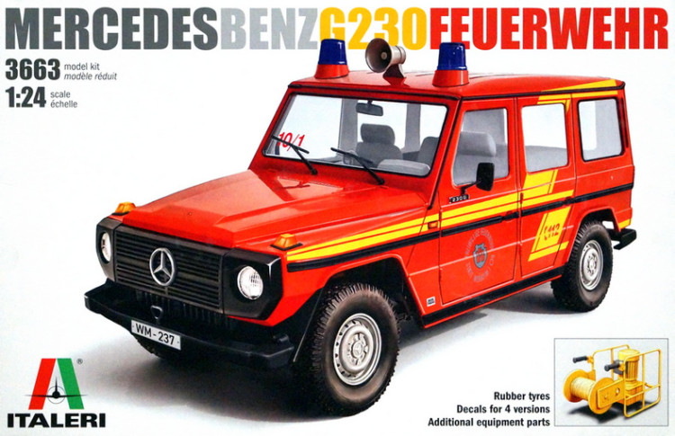 Сборная модель "Автомобиль пожарной службы Mercedes Benz G230 Feuerwehr"   М 1/24