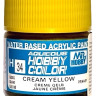 H 34 Mr.Hobby Краска акриловая глянцевая "Желтый кремовый" / Cream Yellow, 10 мл. H 34 Mr.Hobby Краска акриловая глянцевая "Желтый кремовый" / Cream Yellow, 10 мл.