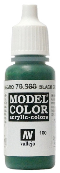 70980 Vallejo Краска акриловая "Чёрно-зелёный" / Black Green, 17 мл.