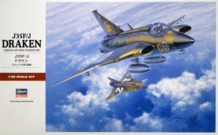 Сборная модель "Истребитель-перехватчик ВВС Швеции J35 F/J "Draken"   М 1/48