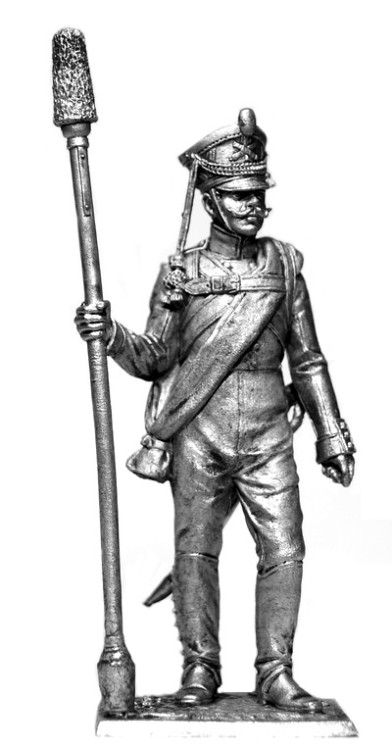 Оловянная миниатюра "Русский бомбардир артиллерийского полка, 1812-1815 гг."