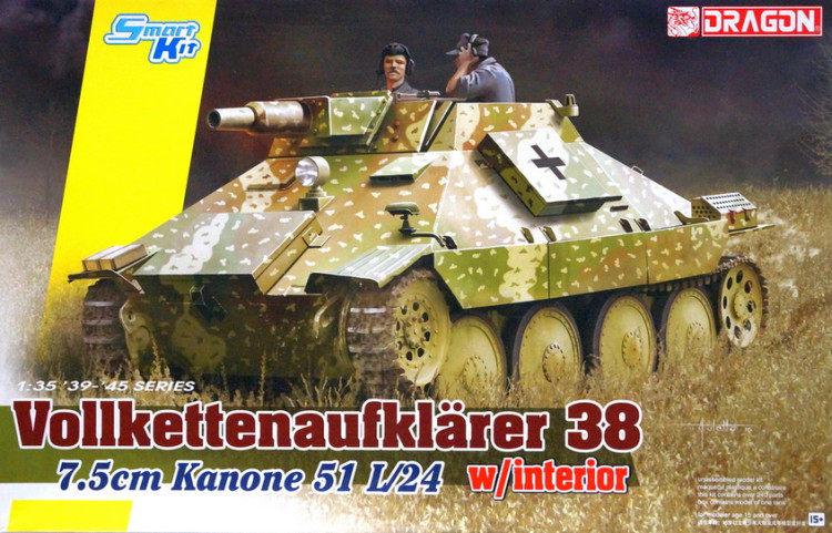 Сборная модель "Немецкая САУ Vollkettenaufklarer 38 с пушкой 7.5cm 51 L/24"  М 1/35