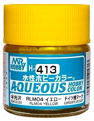 H413 Mr.Hobby Краска акриловая полуматовая "Желтый RLM04" / Желтый RLM04, 10 мл.