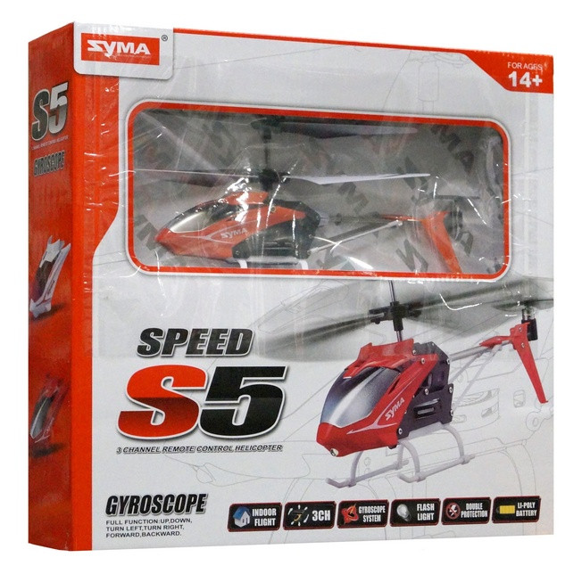 Радиоуправляемая игрушка "Вертолет SYMA S5", красный, 2.4G.