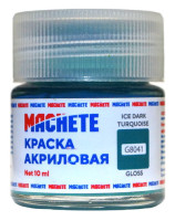G8041 Machete Краска акриловая, глянцевая, цвет ледяной темно-бирюзовый / Ice Dark Turquoise, 10 мл.