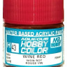 H 43 Mr.Hobby Краска акриловая глянцевая "Винный красный" / Wine Red, 10 мл. H 43 Mr.Hobby Краска акриловая глянцевая "Винный красный" / Wine Red, 10 мл.