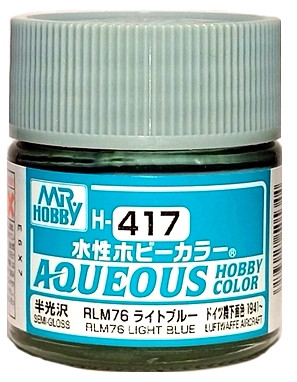 H417 Mr.Hobby Краска акриловая полуматовая "Светло-голубой RLM76" / Light Blue RLM76, 10 мл. H417 Mr.Hobby Краска акриловая полуматовая "Светло-голубой RLM76" / Light Blue RLM76, 10 мл.