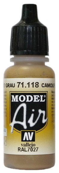 71118 Vallejo Model Air Краска "Камуфляжный серый", RAL7027 / Camouflage Grey, 17 мл.