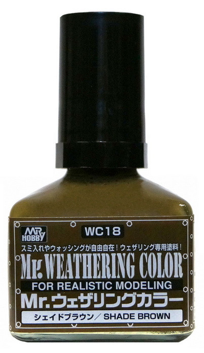 WC18 Смывка для моделей Mr.Weathering Color "Коричневая тень" / Shade Brown, 40 мл.