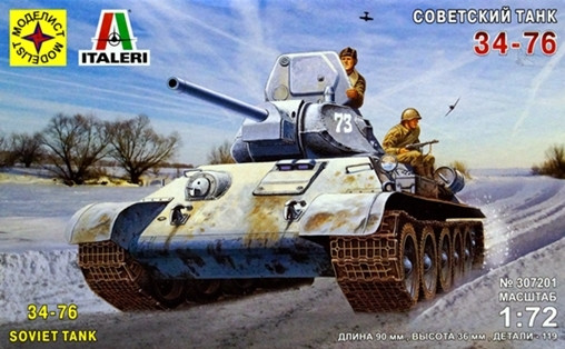 Сборная модель "Советский танк Тип-34-76"  М 1/72