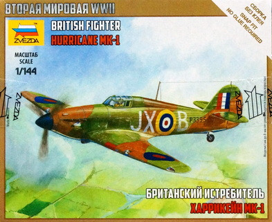 Сборная модель "Британский истребитель "Hurricane Мk.1"  М 1/144