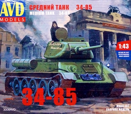 Сборная модель "Советский танк Тип-34-85"    М 1/43