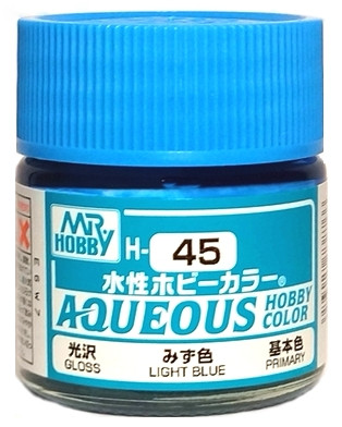 H 45 Mr.Hobby Краска акриловая глянцевая "Светло-голубой" / Light Blue, 10 мл.