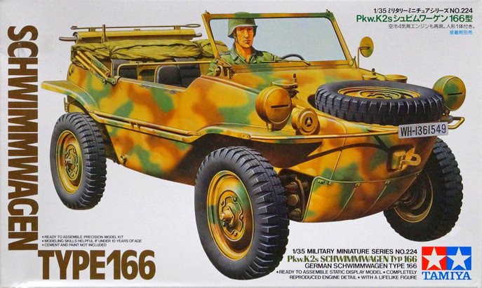 Сборная модель "Немецкий автомобиль Schwimmwagen type 166"  М 1/35