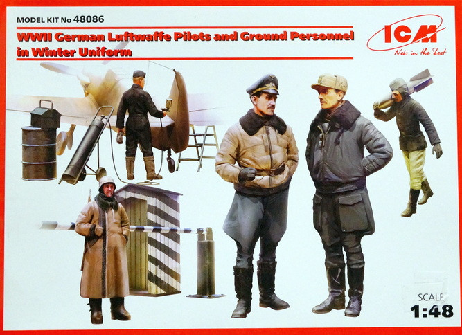 Набор миниатюр "Персонал люфтваффе в зимней форме"   М 1/48