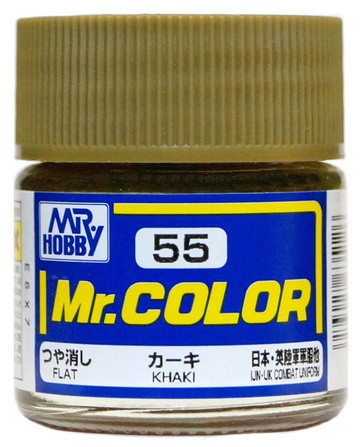 C 55 Mr.Hobby Краска эмалевая матовая "Хаки" / Khaki, 10 мл.