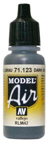 71123 Vallejo Model Air Краска "Тёмно-серый", RLM42 / Dark Grey, 17 мл.